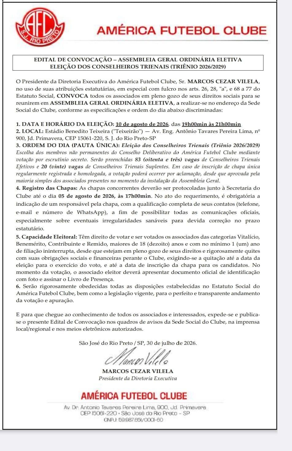 EDITAL DE CONVOCAÇÃO - ASSEMBLEIA GERAL ORDINÁRIA ELETIVA EDITAL DE CONVOCAÇÃO - ASSEMBLEIA GERAL ORDINÁRIA ELETIVA